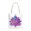 A beautiful and vibrant Mandala Lotus Tote Bag, perfect for everyday use