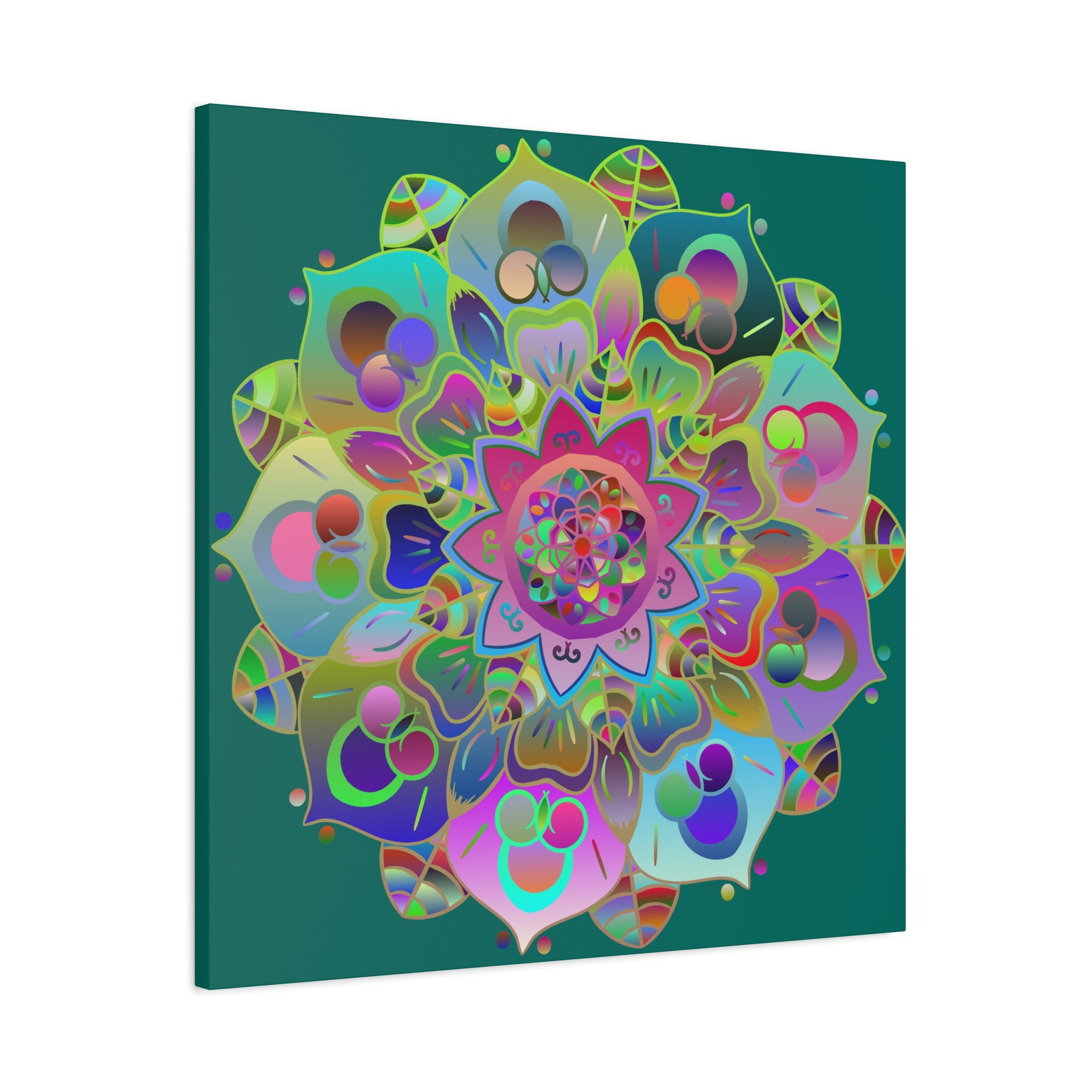 Vibrant Mandala Matte Canvas Wall Art — Colorful Boho Stretched Canvas