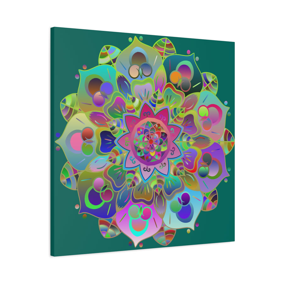 Vibrant Mandala Matte Canvas Wall Art — Colorful Boho Stretched Canvas