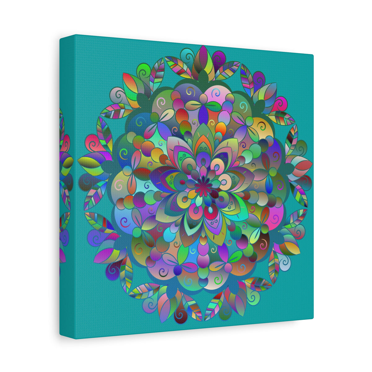 Colorful Floral Mandala Matte Canvas Wall Art — Stretched 1.25"