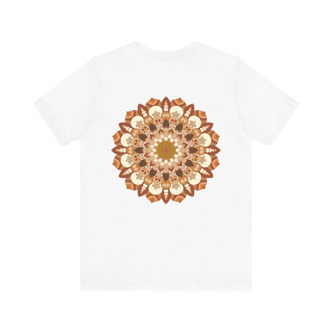 Colorful mandala tee shirt featuring intricate design for spiritual peace and harmony