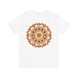 Colorful mandala tee shirt featuring intricate design for spiritual peace and harmony