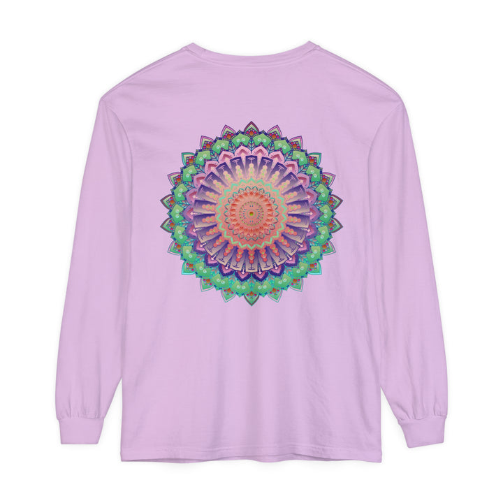 Colorful and intricate mandala design long sleeve t-shirt for both men and women