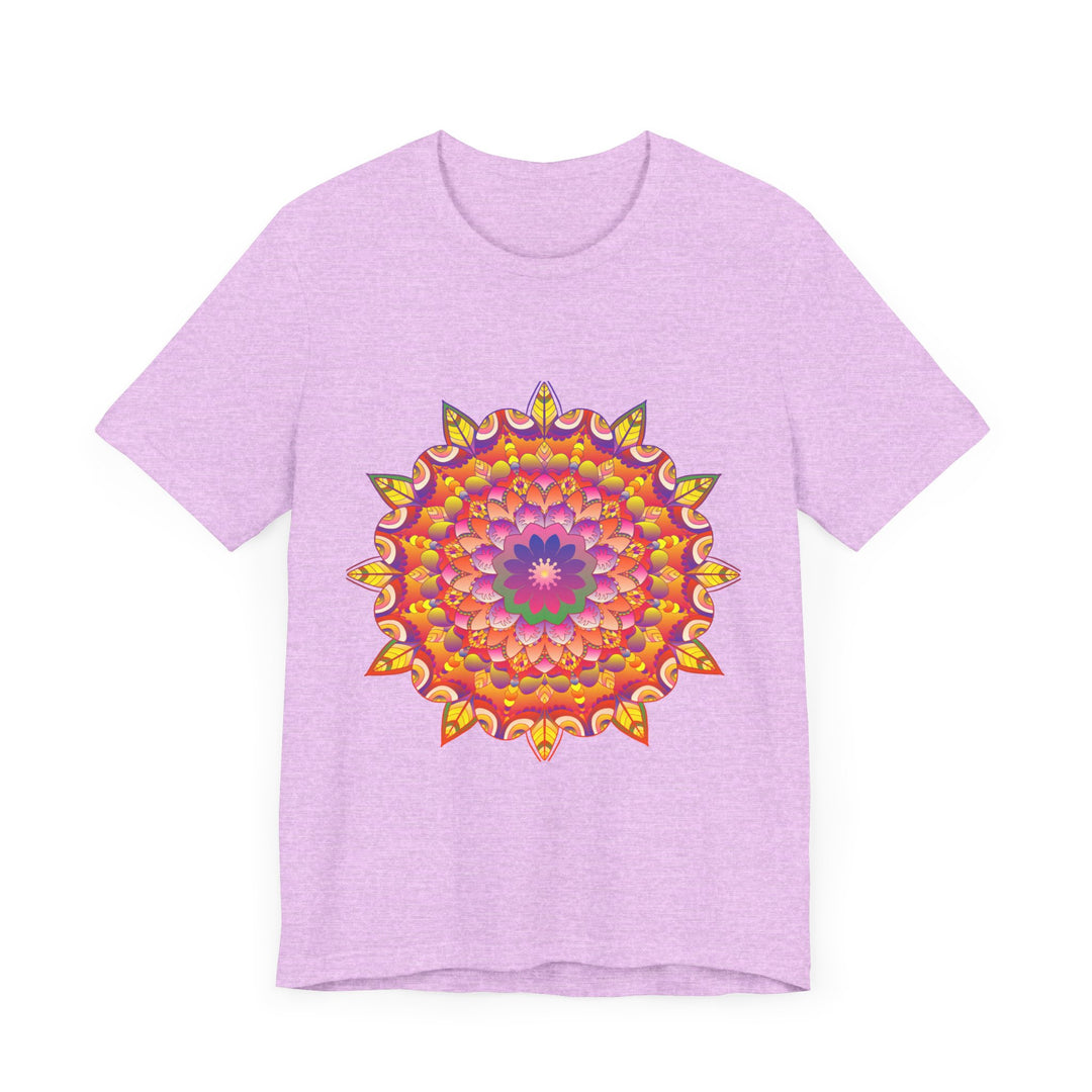 Colorful and intricate mandala design tee featuring psychedelic art on vibrant fabric