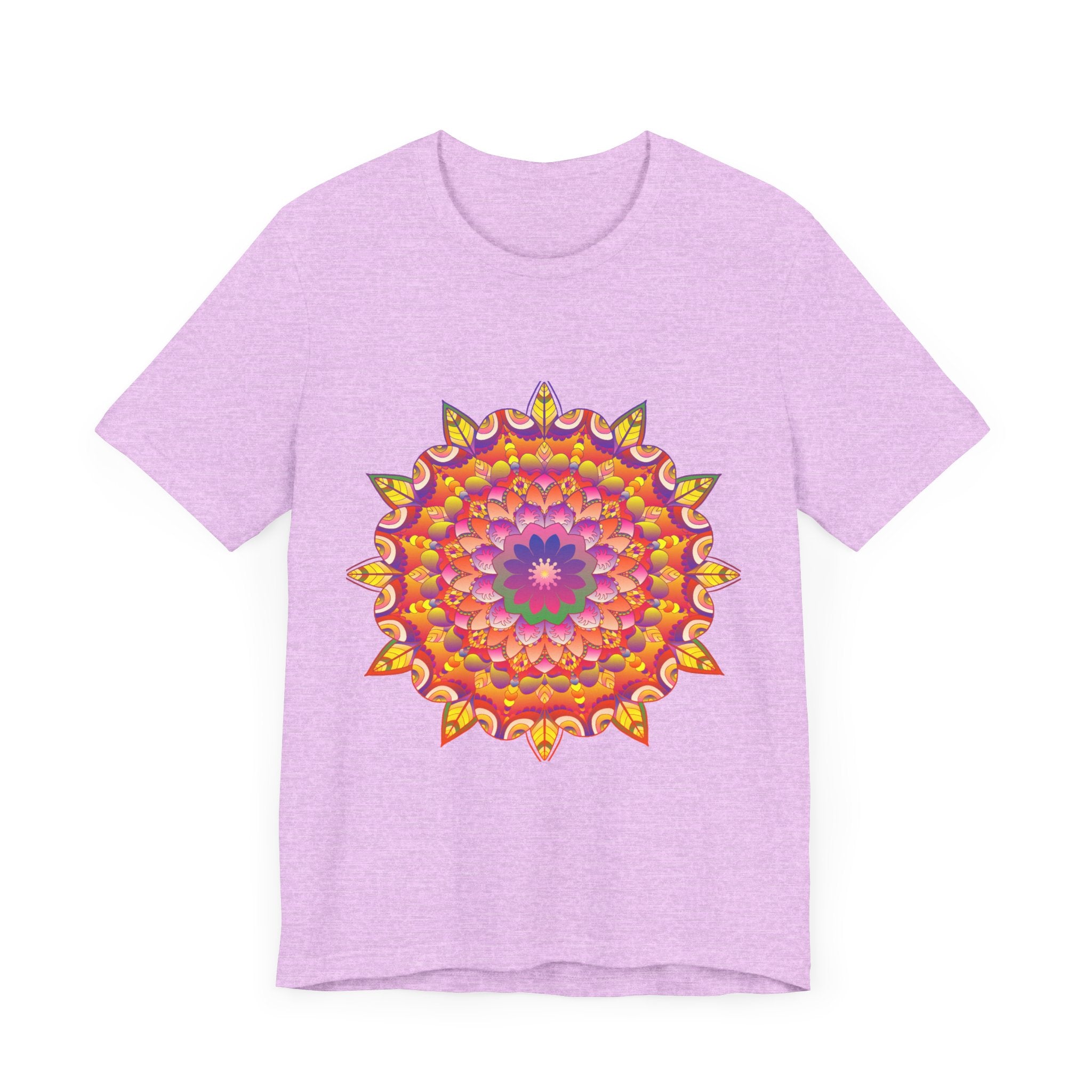 Colorful and intricate mandala design tee featuring psychedelic art on vibrant fabric