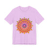 Colorful and intricate mandala design tee featuring psychedelic art on vibrant fabric