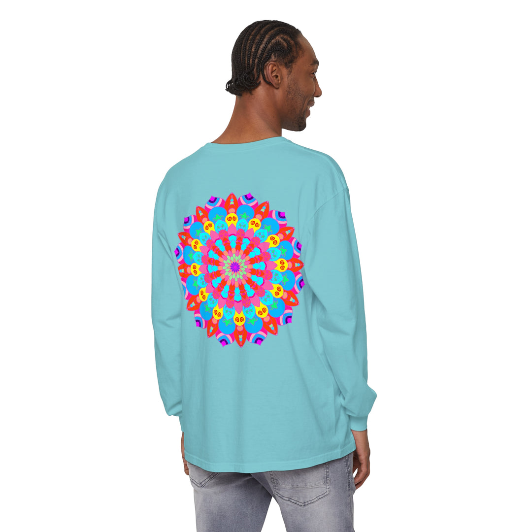 Vibrant and intricate mandala design long sleeve t-shirt for all genders