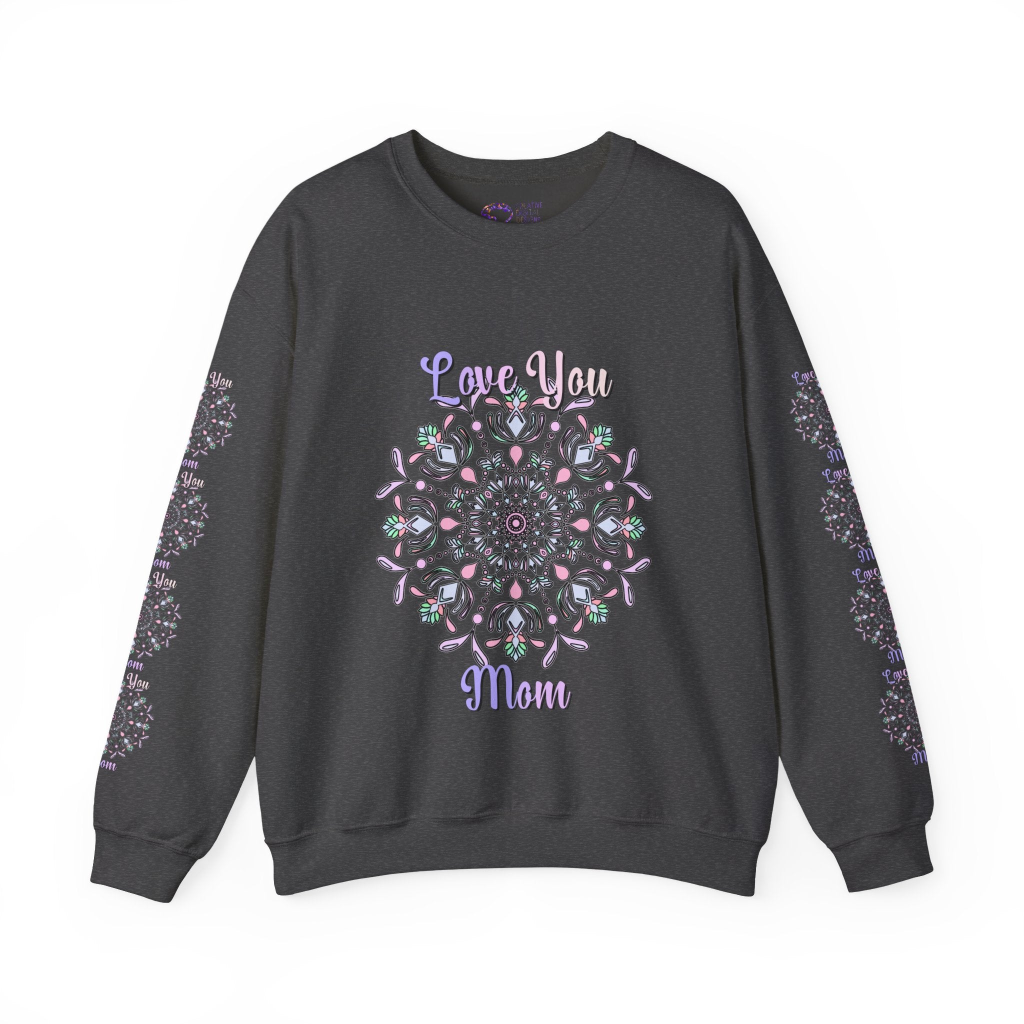 Mom Empowering Mandala Sweatshirt in Soft Pastel Hues