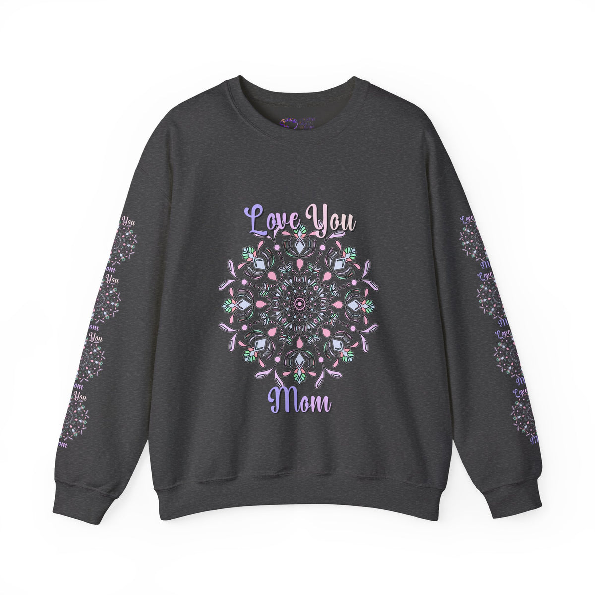 Mom Empowering Mandala Sweatshirt in Soft Pastel Hues