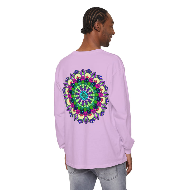 Colorful and intricate mandala design long sleeve t-shirt for all genders