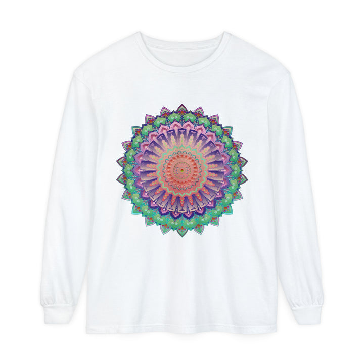 Colorful mandala design long sleeve t-shirt for men and women