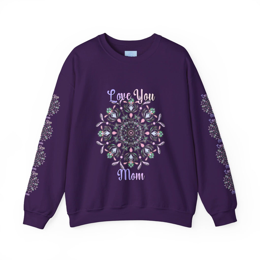 Cozy and stylish unisex crewneck sweatshirt perfect for mom's birthday gift, featuring the sentimental message 'Love You Mom'