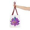 Colorful Mandala Lotus Tote Bag with intricate floral design and durable fabric