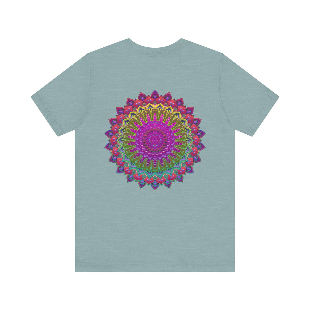 Vibrant Mandala Tee featuring intricate spiritual design for peace and harmony