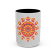 Beautiful Mandala Art Mug with Colorful Floral Design and Detailed Patterns