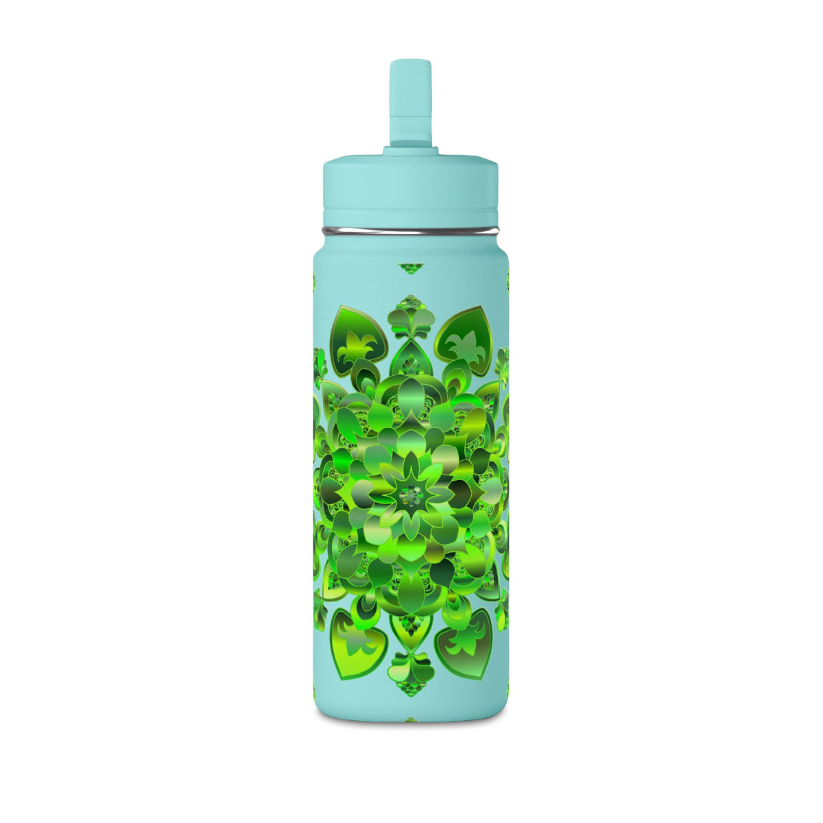 20oz Mini Water Bottle — Green Clover Kaleidoscope St. Patrick’s Day Bottle