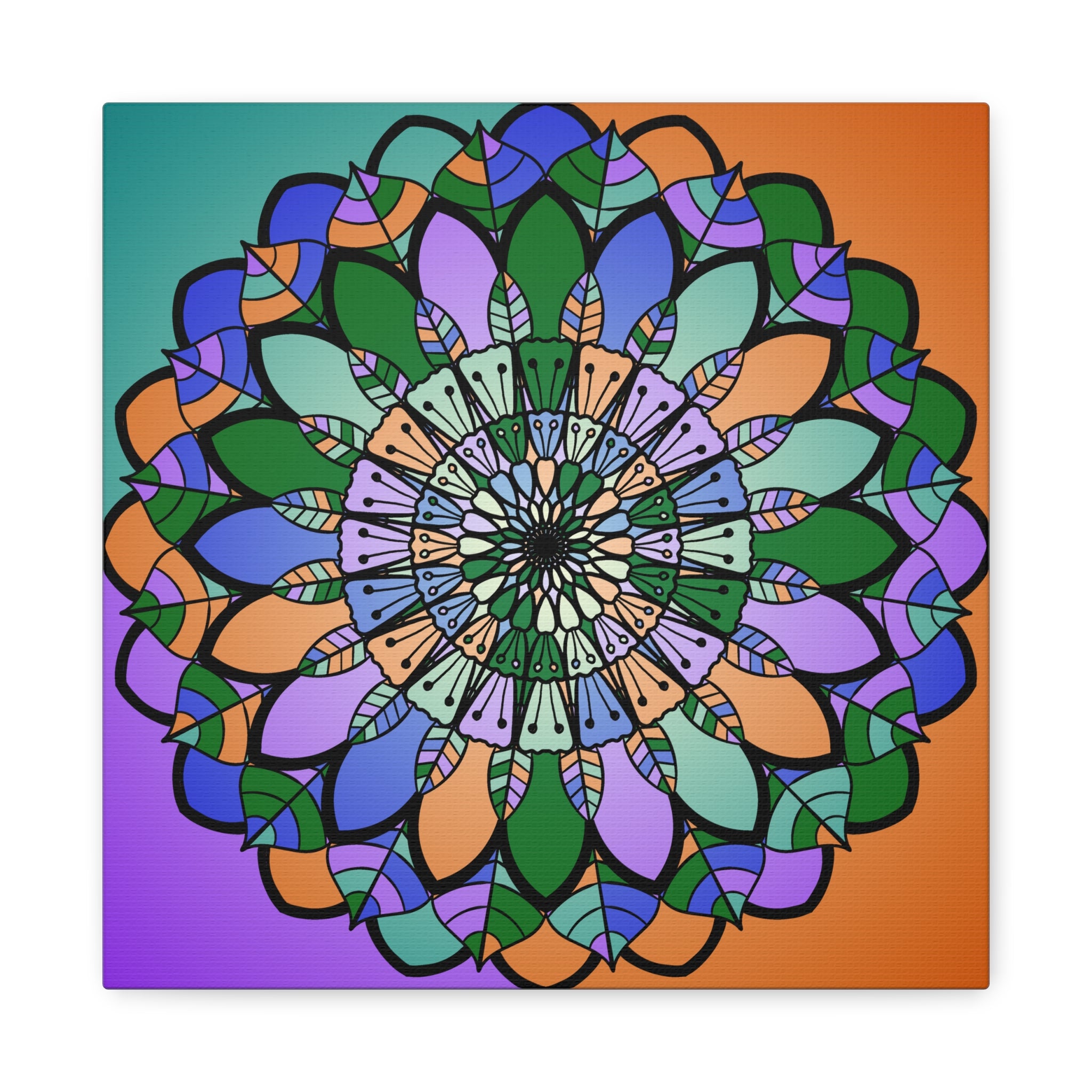 Floral Mandala Matte Canvas Wall Art