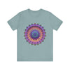 Intricate and colorful mandala pattern on meditation t-shirt