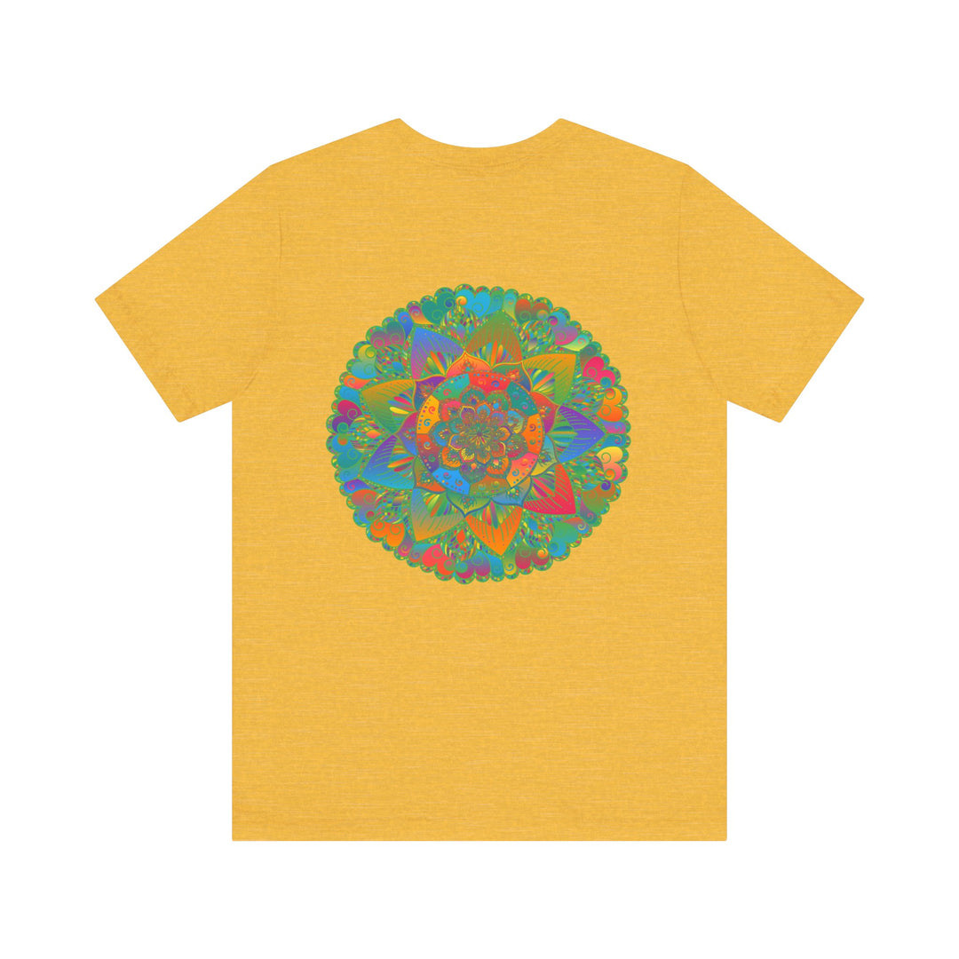 Vibrant Mandala T-Shirt featuring intricate spiritual design for peace and harmony