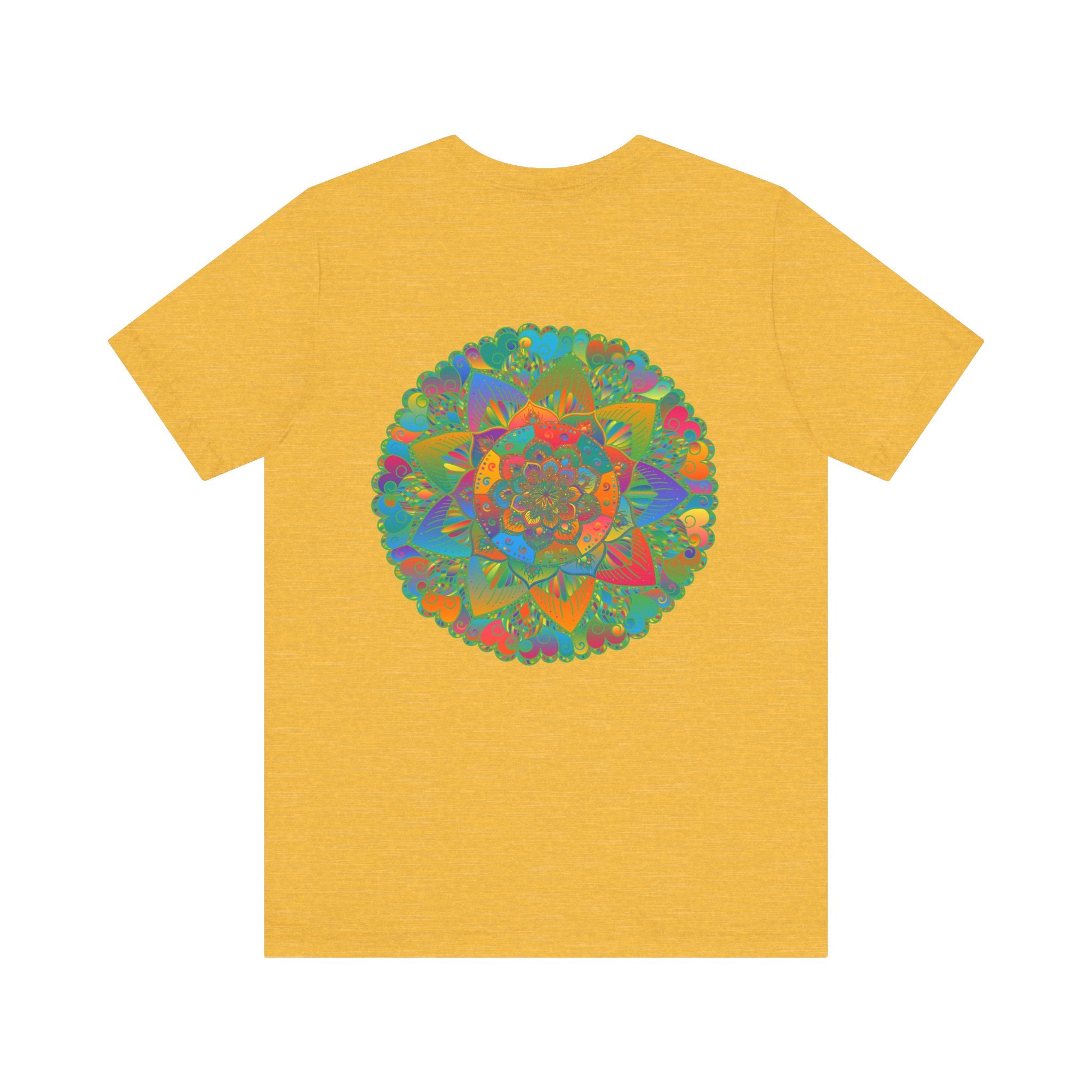 Vibrant Mandala T-Shirt featuring intricate spiritual design for peace and harmony