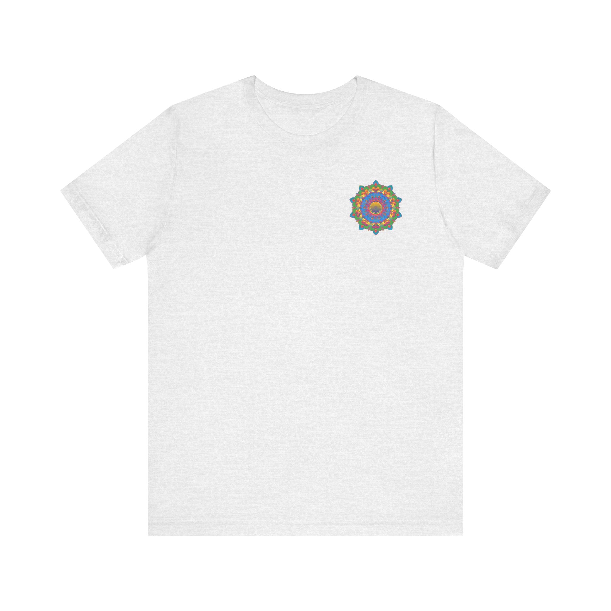 A vibrant mandala tee featuring intricate designs symbolizing spiritual peace and harmony for a stylish and meaningful fashion statement