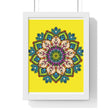Vertical framed poster featuring a hand-drawn yellow mandala art, perfect for mindfulness and yoga practices