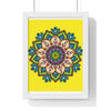 Vertical framed poster featuring a hand-drawn yellow mandala art, perfect for mindfulness and yoga practices