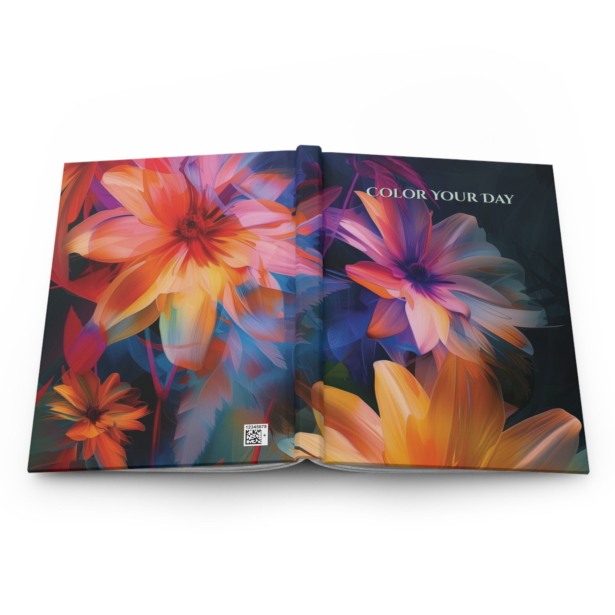 Diario con copertina rigida Deep Blue Floral Spiritual Journey