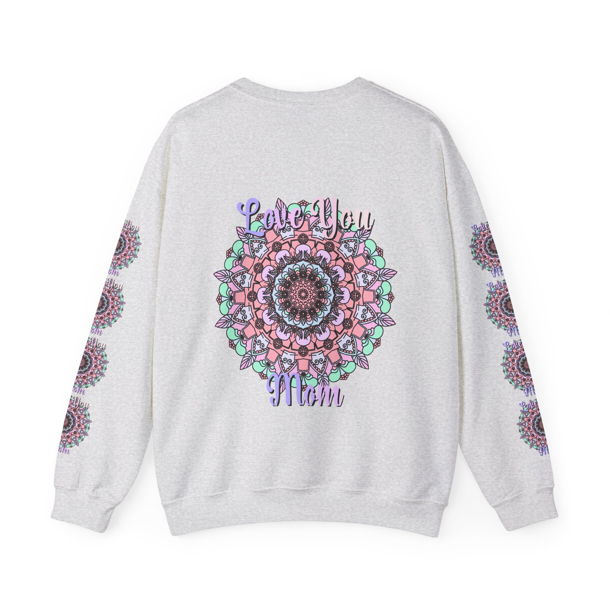 Mandala Inspired Crewneck Sweatshirt for Moms in Soft Pastels