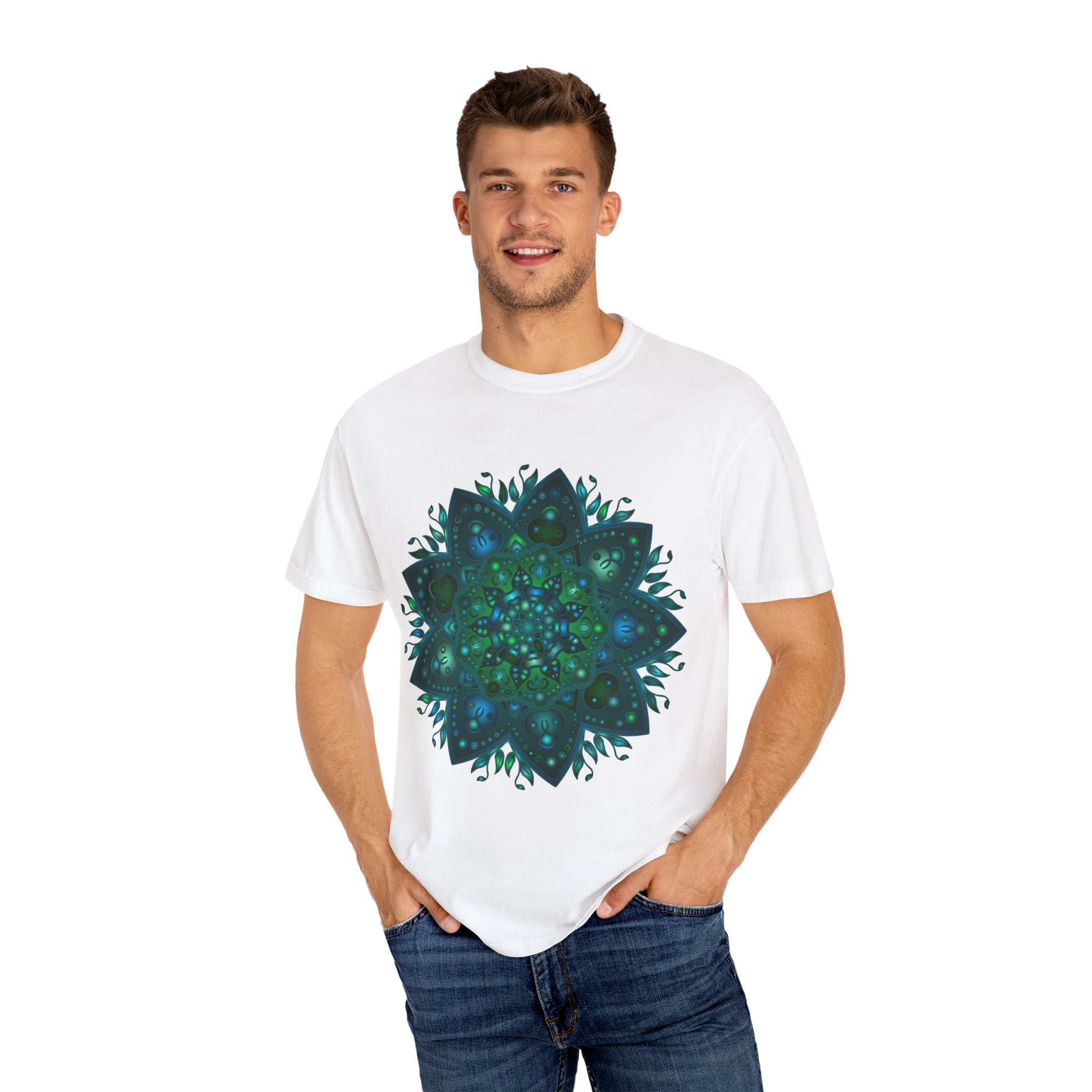 Unisex Intricate Mandala T-Shirt with Hand-Drawn Design for Bohemian Style Fashion