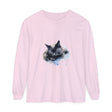 Adorable watercolor illustration of a sleeping cat on a t-shirt