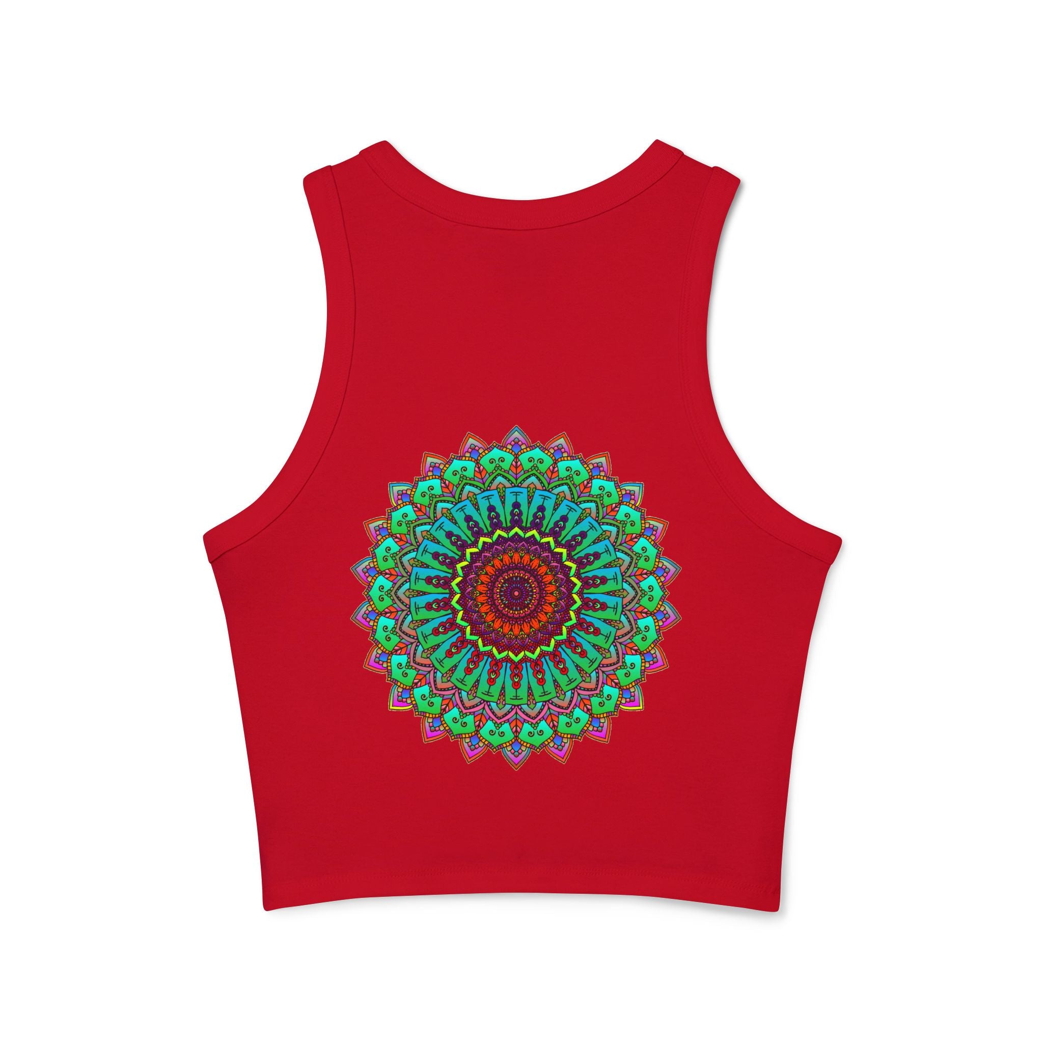 Vibrant Mandala Racerback Tank Top in Earth Tones for Women's Yoga Wear