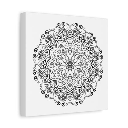 Handmade Mandala Art - Black & White Wall Art - Matte Canvas, Stretched, 125 - Intricately designed artistic piece for home decor