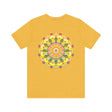 Colorful and intricate mandala design on a tee, promoting inner peace and harmony