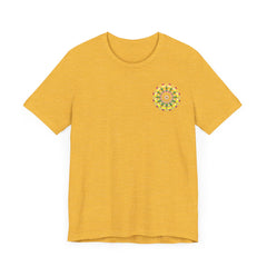Vibrant Mandala Tee featuring intricate spiritual design for peace and harmony