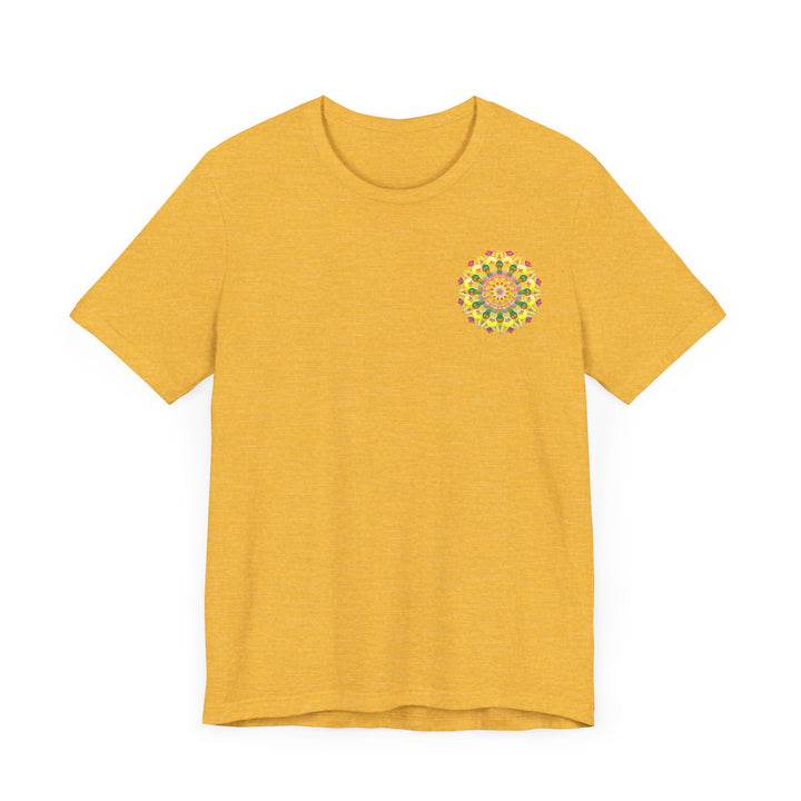 Vibrant Mandala Tee featuring intricate spiritual design for peace and harmony