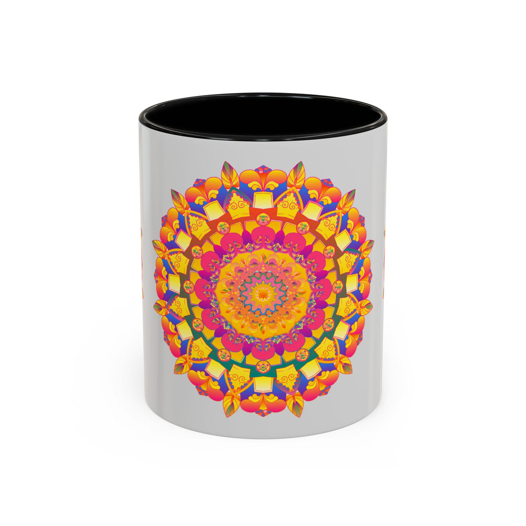 Beautiful Mandala Art Mug with Grey Background