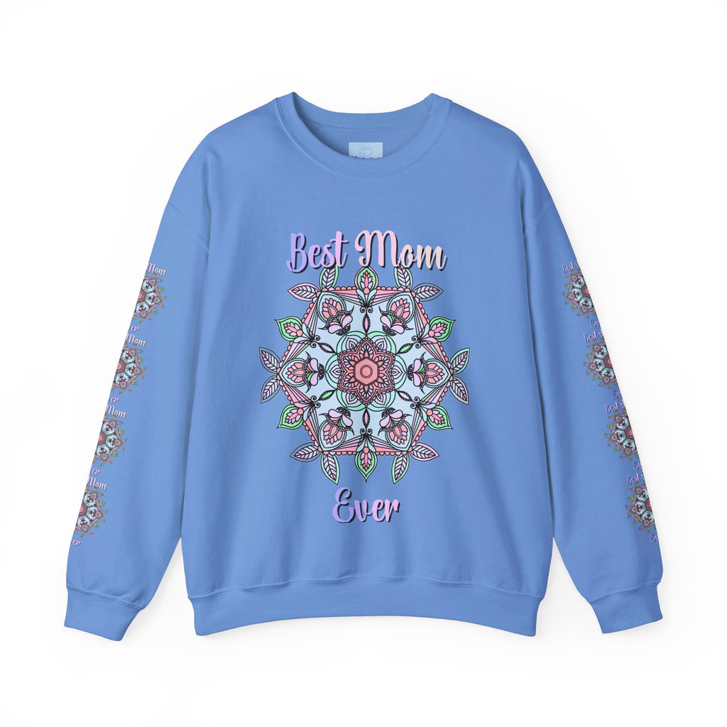 Comfortable and stylish unisex crewneck sweatshirt featuring 'Best Mom Ever' design