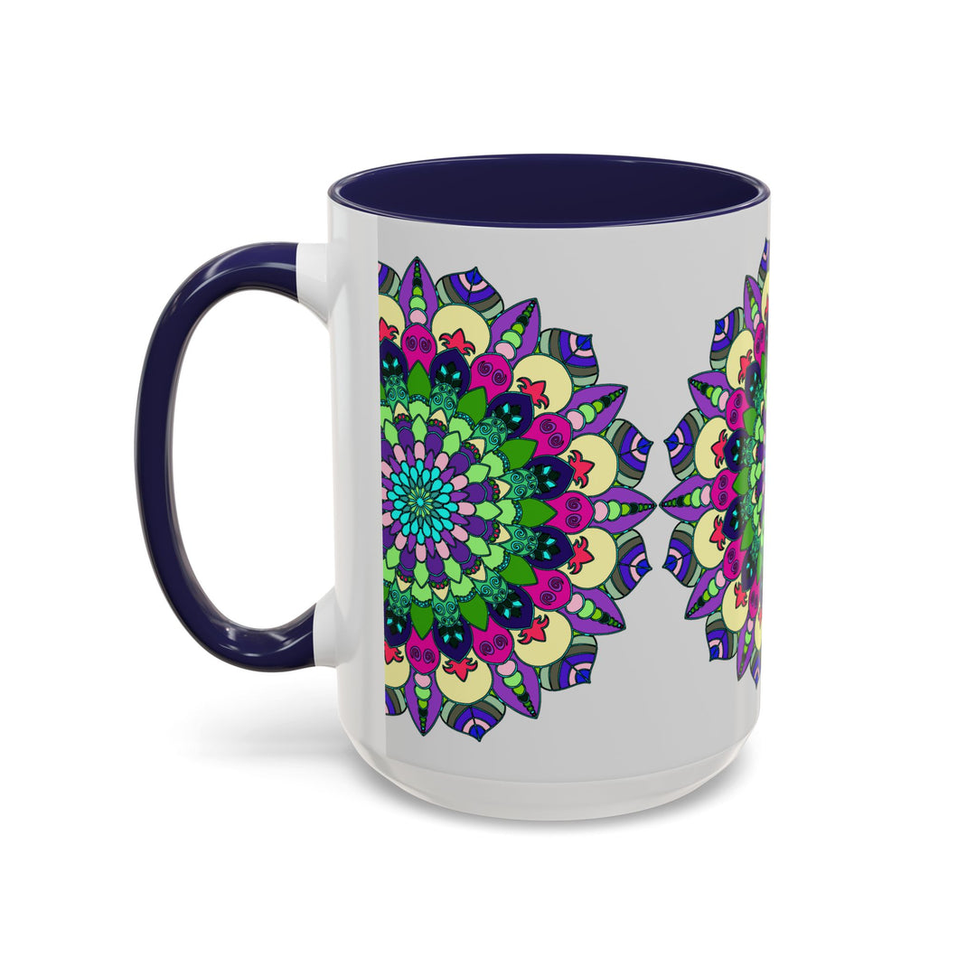 A vibrant and intricately designed Mandala Art Mug, featuring colorful and spiritual patterns, perfect for adding a touch of mindfulness to your morning routine