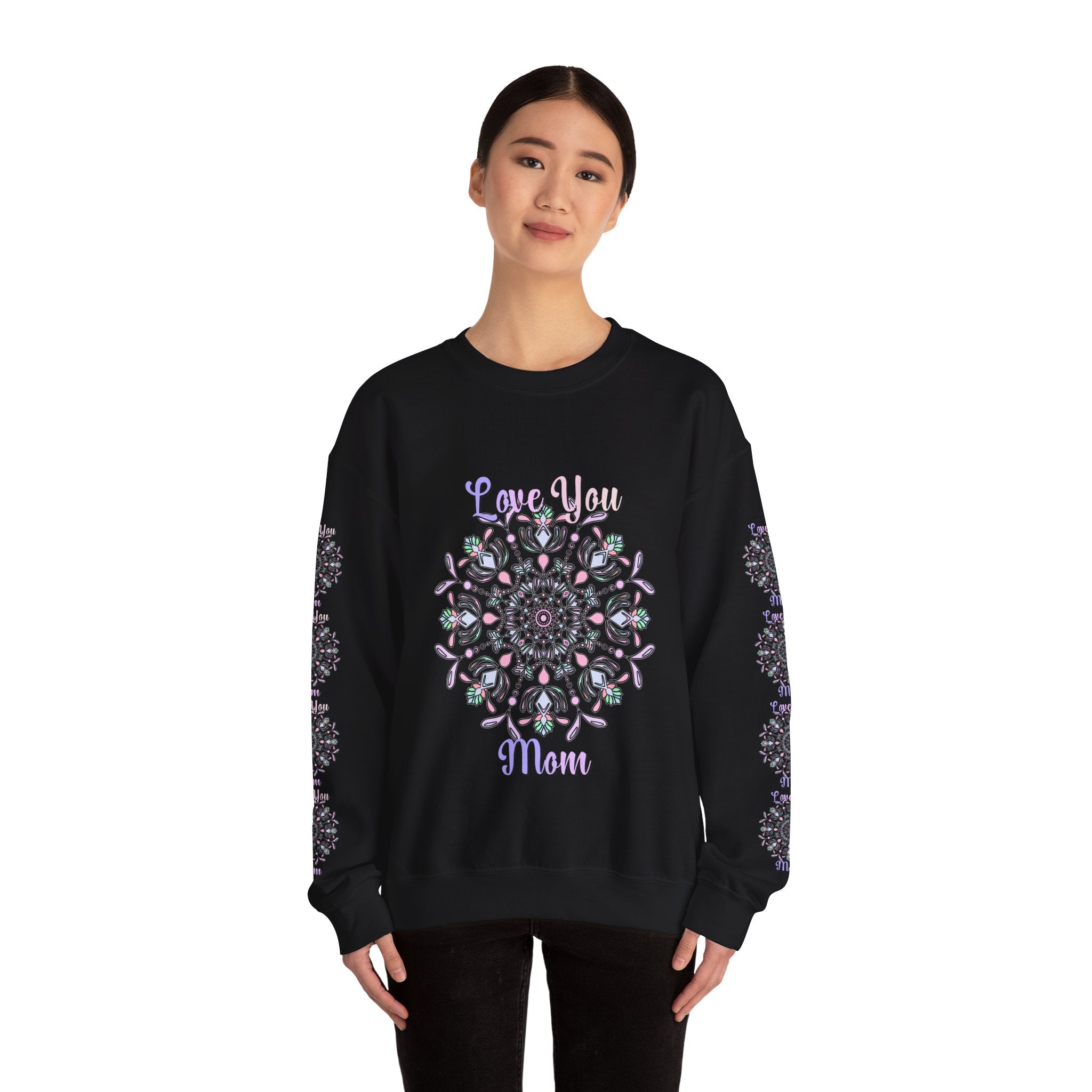 Mom Empowering Mandala Sweatshirt in Soft Pastel Hues