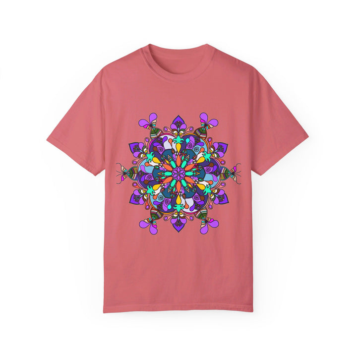 Unisex Mandala T-Shirt featuring Hand-Drawn Mandala Art on 100% Ring-Spun Cotton, Garment-Dyed for Extra Comfort