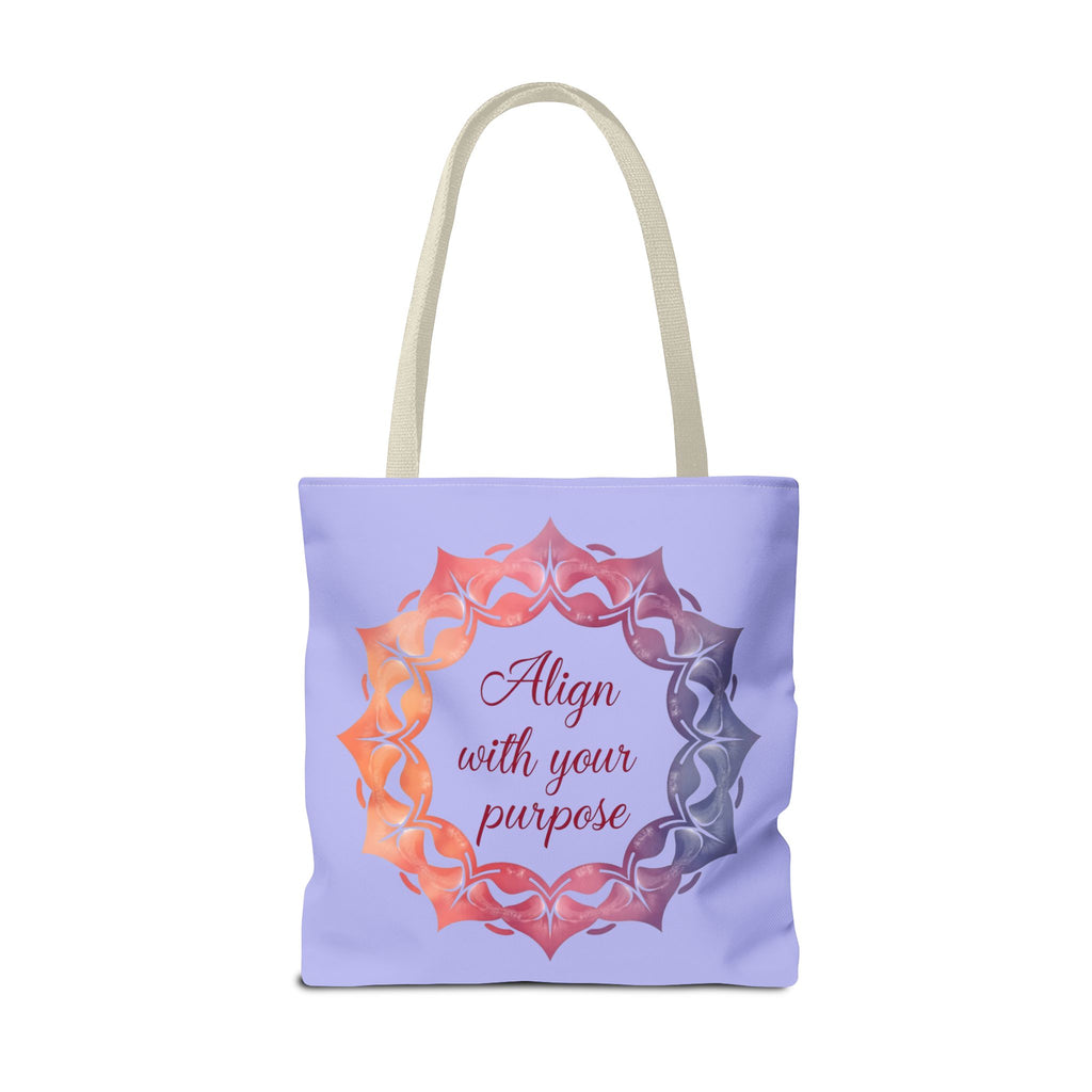 Colorful orange and purple mandala tote bag, perfect for everyday use