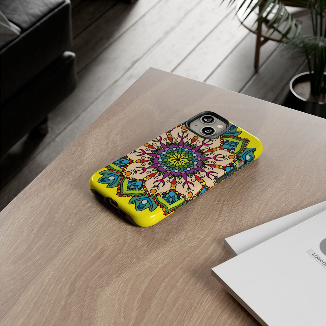 Intricate Floral Yellow Phone Case for Bold Protection and Style