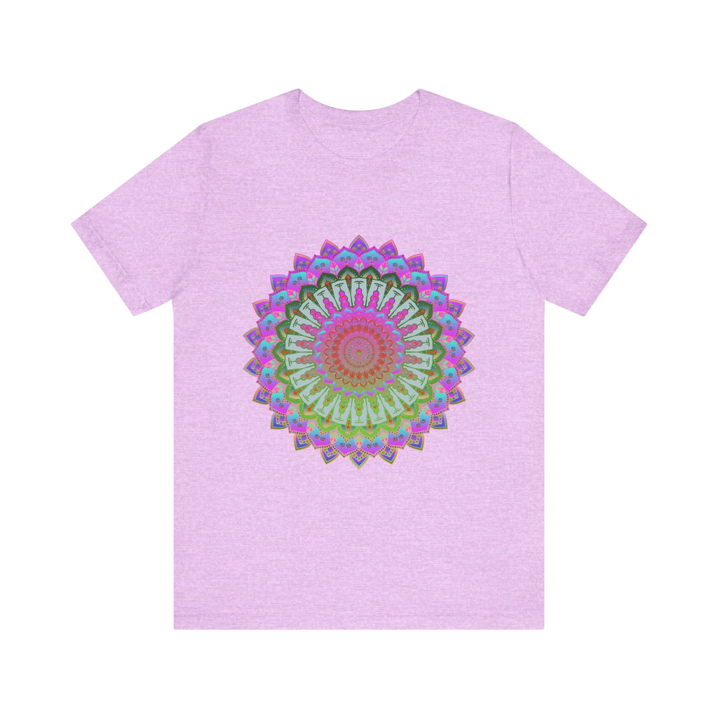 Vibrant and intricate mandala t-shirt featuring a colorful and eye-catching design