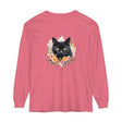 Black Cat Floral Portrait Unisex T-Shirt featuring a beautiful feline design