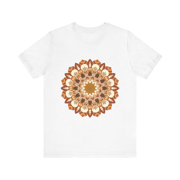 Beautiful brown and orange Intricate Mandala Tee with intricate design and vibrant colors