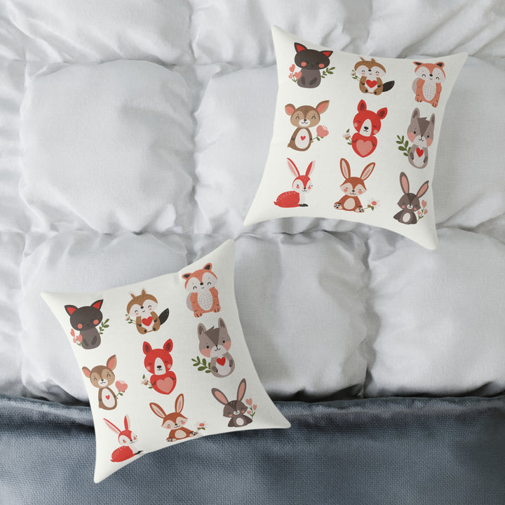 Whimsical Animal Print Pillow, Cozy Home Décor, Gift for Animal Lovers, Nursery Accent, Cute Throw Pillow, Seasonal Decoration