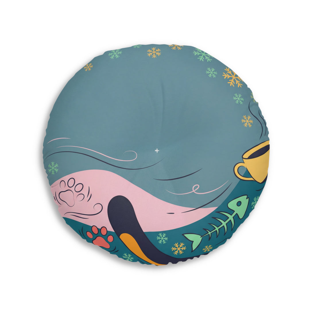 Gemütliches Ukiyo-e Katzen-Bodenkissen