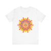 Vibrant Mandala Tee featuring a colorful and intricate design with vibrant hues and detailed patterns perfect for adding a pop of color to your wardrobe