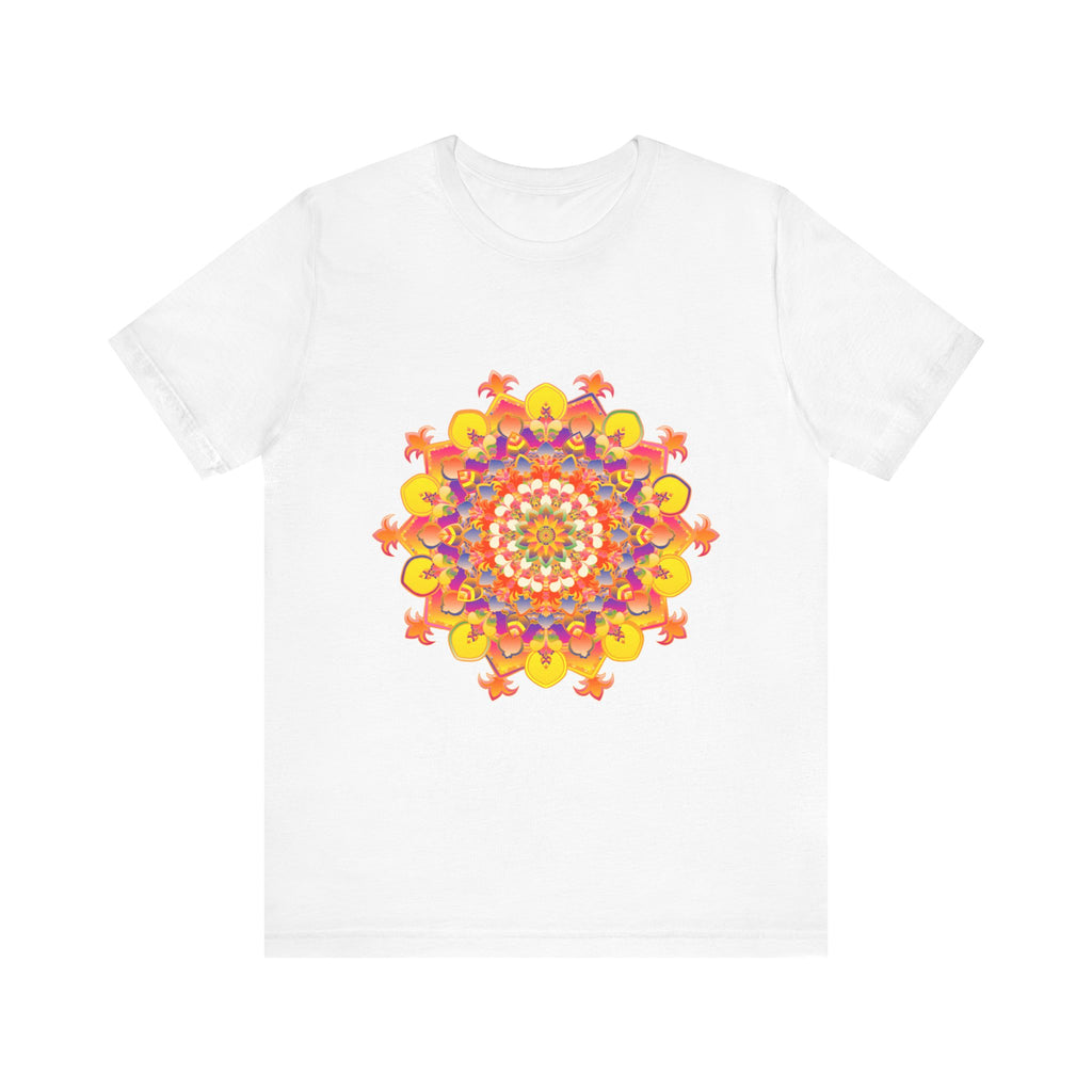 Vibrant Mandala Tee featuring a colorful and intricate design with vibrant hues and detailed patterns perfect for adding a pop of color to your wardrobe